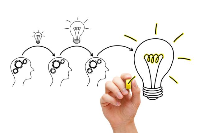 Teamwork builds big idea. If everybody gives a little, it adds up.